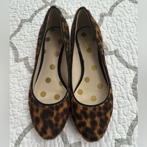 Boden Amelie Calf Hair Leopard Print Block Heel Flats Women’s Size EU 36